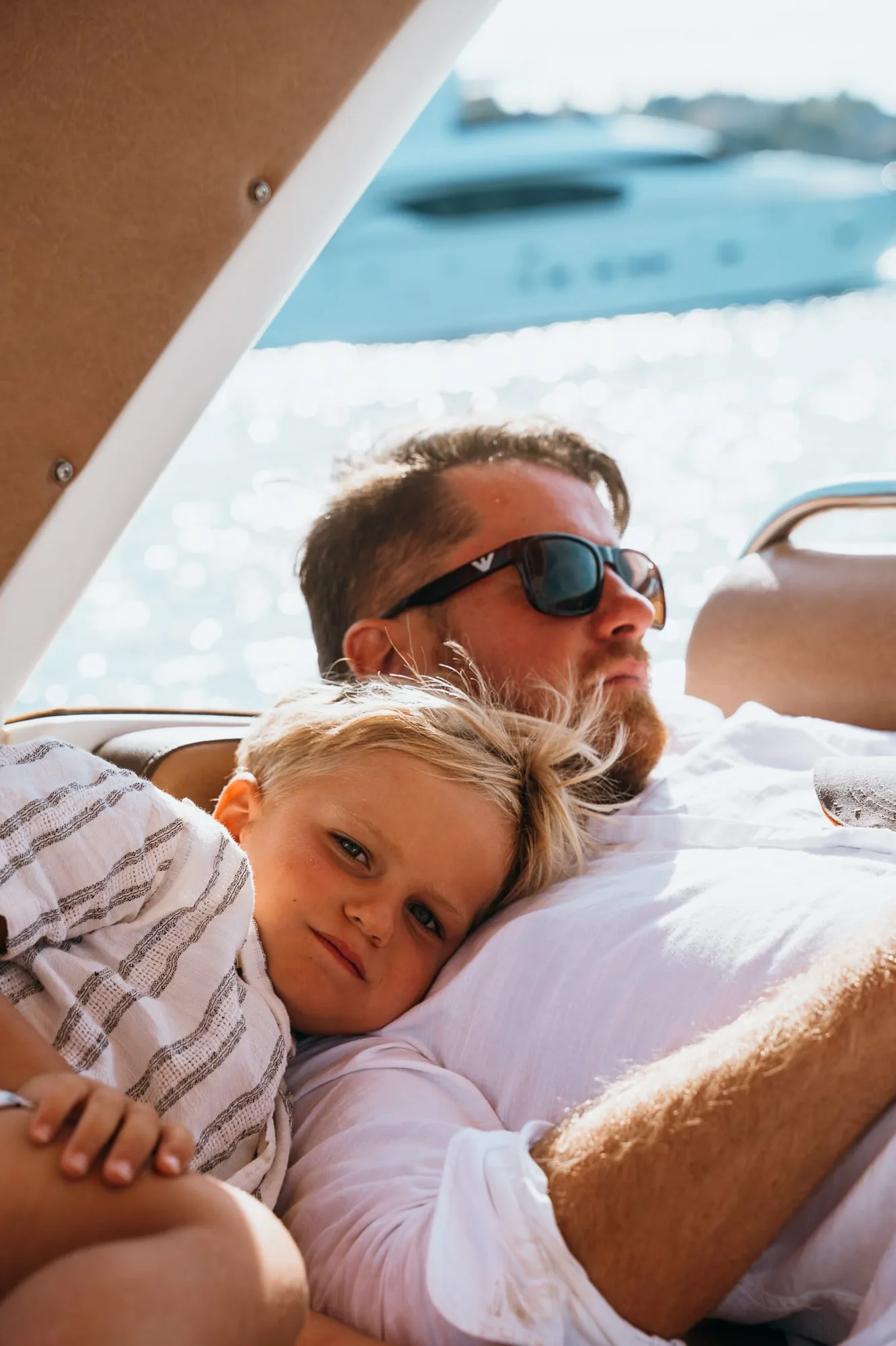 Family time on a boat